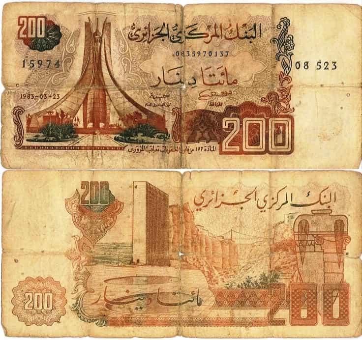 Hình ảnh tờ 200 Dinar Algeria