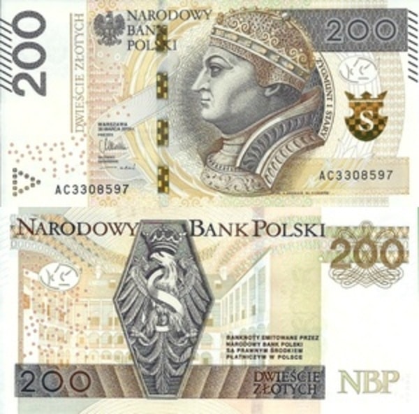Hình ảnh tờ 200 Zlotych Ba Lan