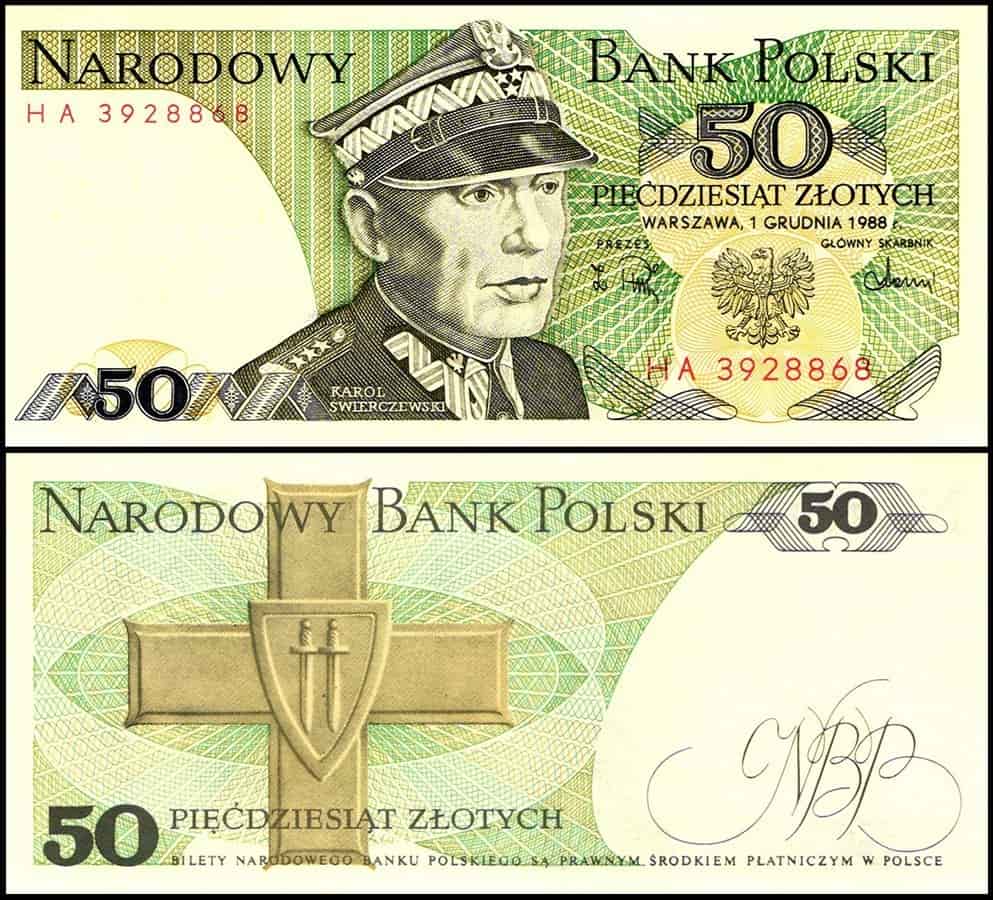 Hình ảnh tờ 50 Zlotych Ba Lan