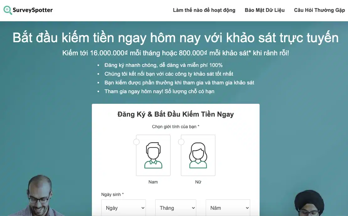 Survey Spotter - 800.000₫ mỗi bài khảo sát