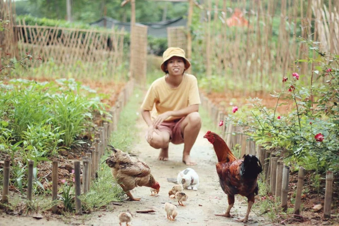 Trồng rau, nuôi gà là cách kiếm tiền rất hay cho học sinh nông thôn