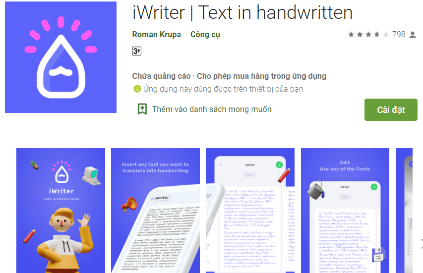 Ứng dụng Iwriter