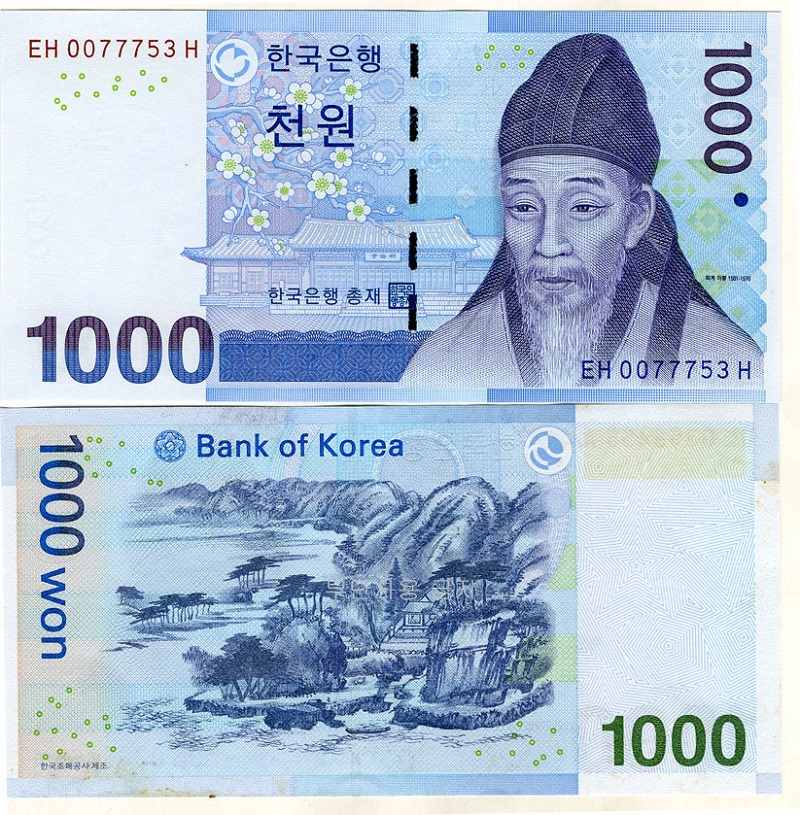 Ảnh Tiền 1000 Won Hàn Quốc