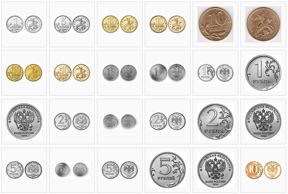 Đồng xu Nga các phiên bản