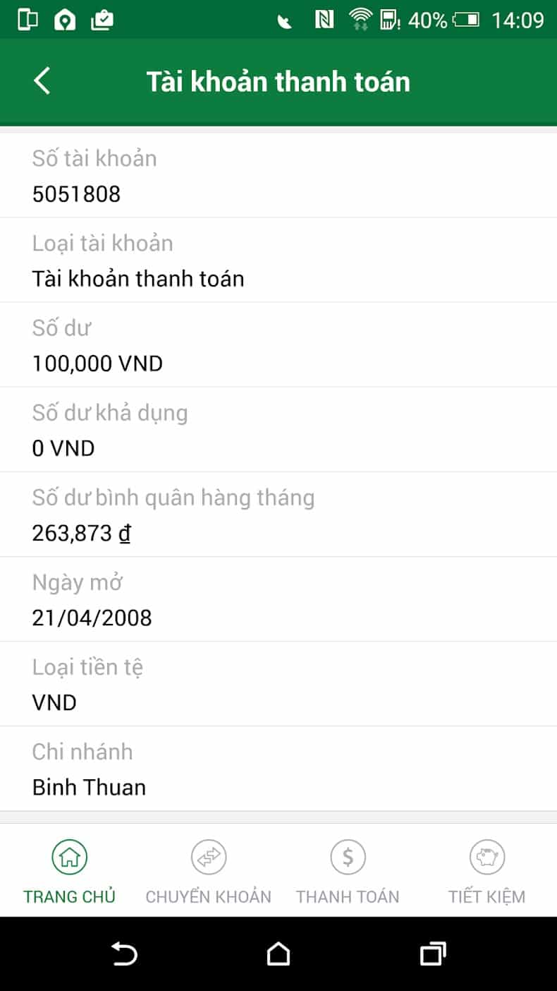 Hình Số Dư Tài Khoản 0 Đồng VPBank