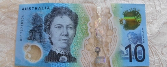 Mặt sau 10 Đô La Úc