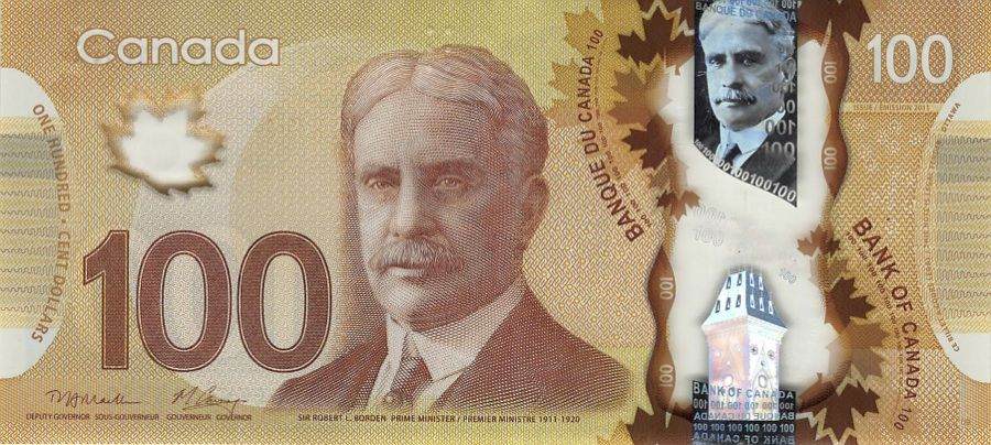 Mặt trước 100 Đô la Canada