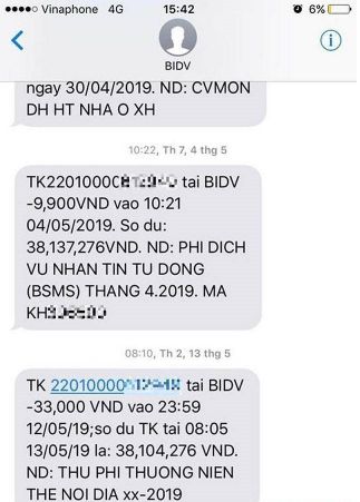 Số Dư Tài Khoản BIDV 38tr SMS