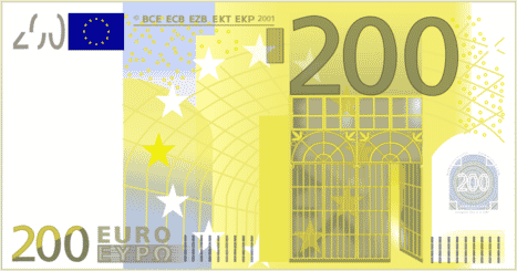 Tờ 200 Euro phiên bản cũ