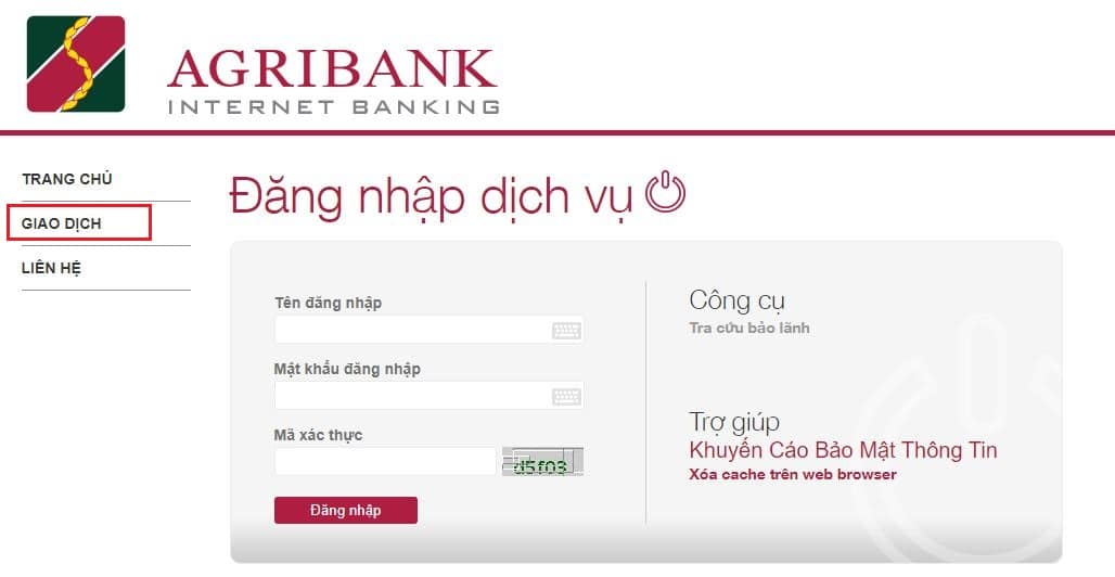 Đăng Nhập Agribank Internet Banking