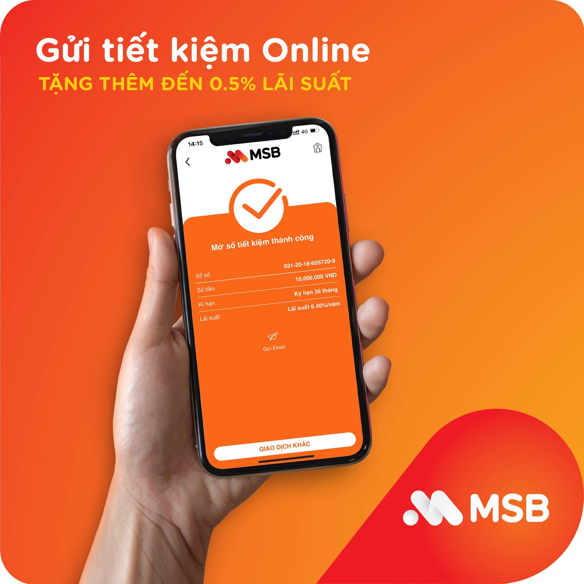 Hướng Dẫn Gửi Thêm Tiền Vào Tài Khoản Tiết Kiệm Online MSB