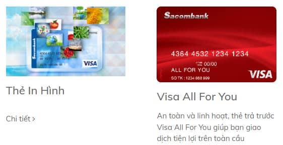 Thẻ trả trước Sacombank
