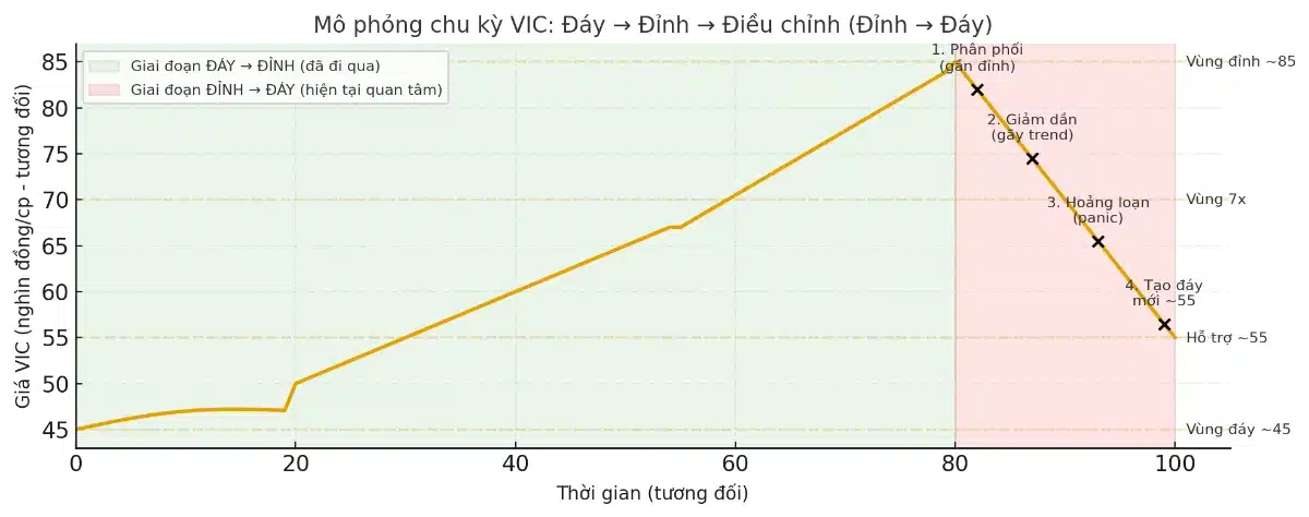 Biểu đồ VIC chi tiết cho giai đoạn ĐỈNH → ĐÁY